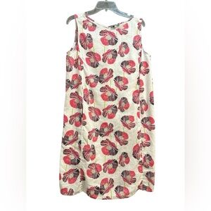 Habitat Floral Shift Dress Large Sleeveless Linen Cotton Blend Boho Beach